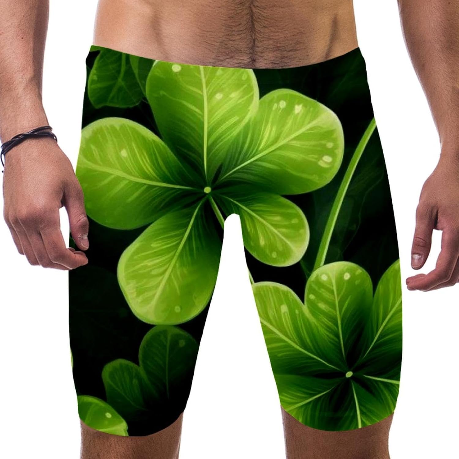 St Patrick's Day Swimsuit Mens Swim Jammers Endurance Long Racing Training Swimsuit