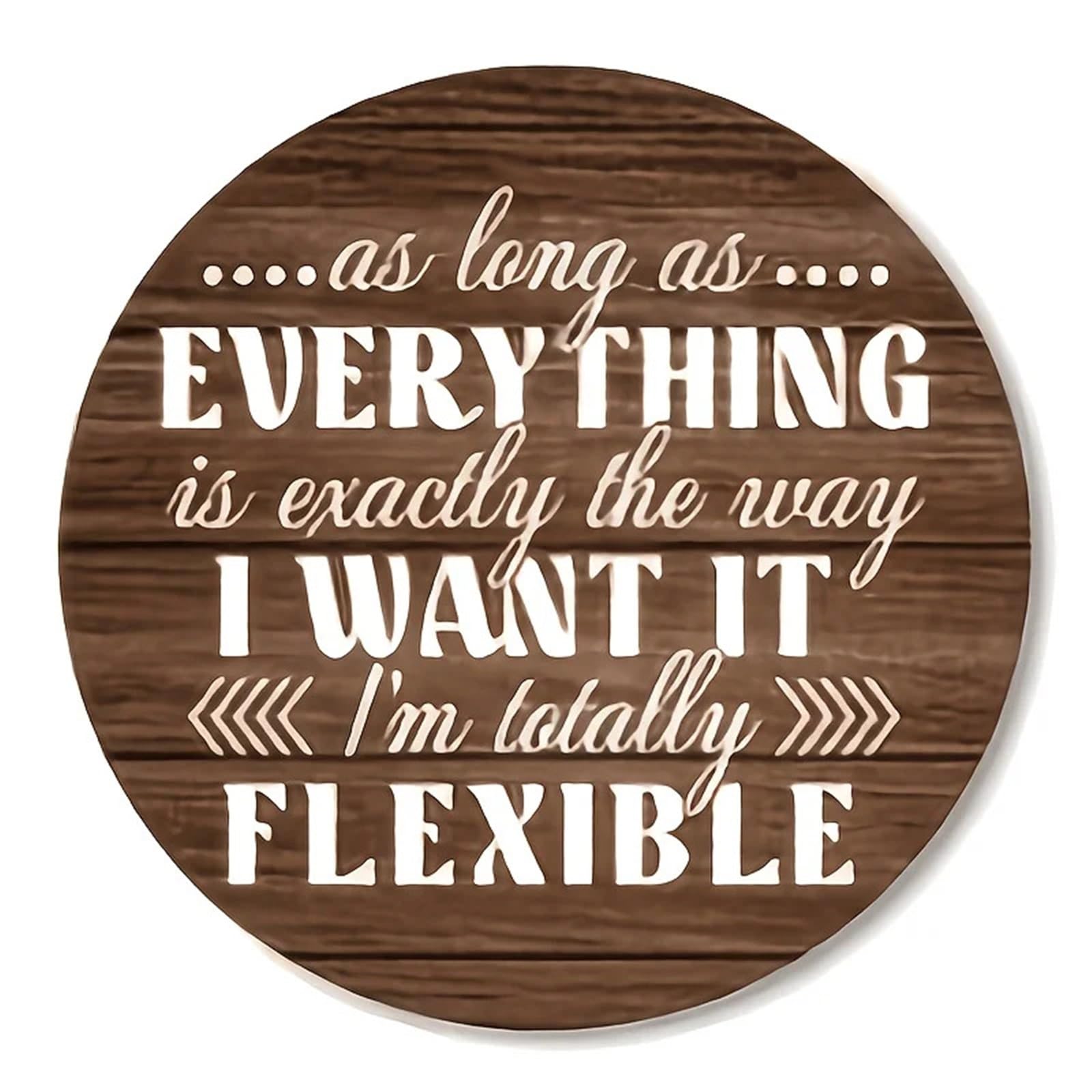 Wooden Round Coasters 3pcs 2D Retro Letter Wooden Coaster Set