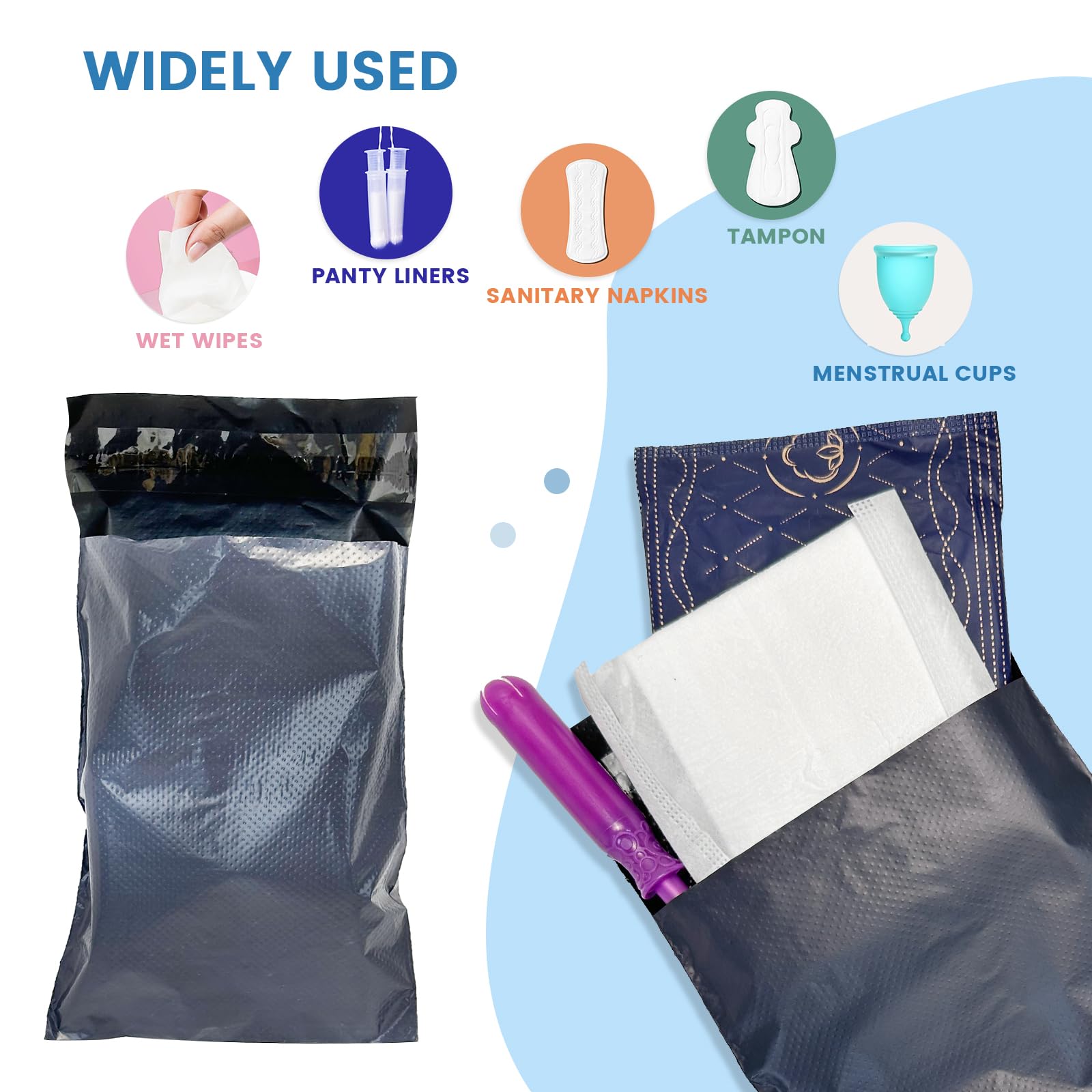 Sac Poubelle 1l Lot De 300 Sacs Jetables Pour Serviettes Hygiéniques Noir Sac Poubelle 2l