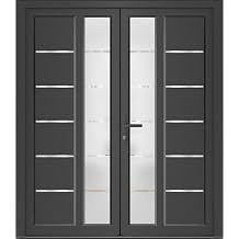 Front Exterior Prehung Metal-Plastic Double Doors/MANUX 8088 Anthracite - Sample Only - Color Swatch Block - Not an Actual Door
