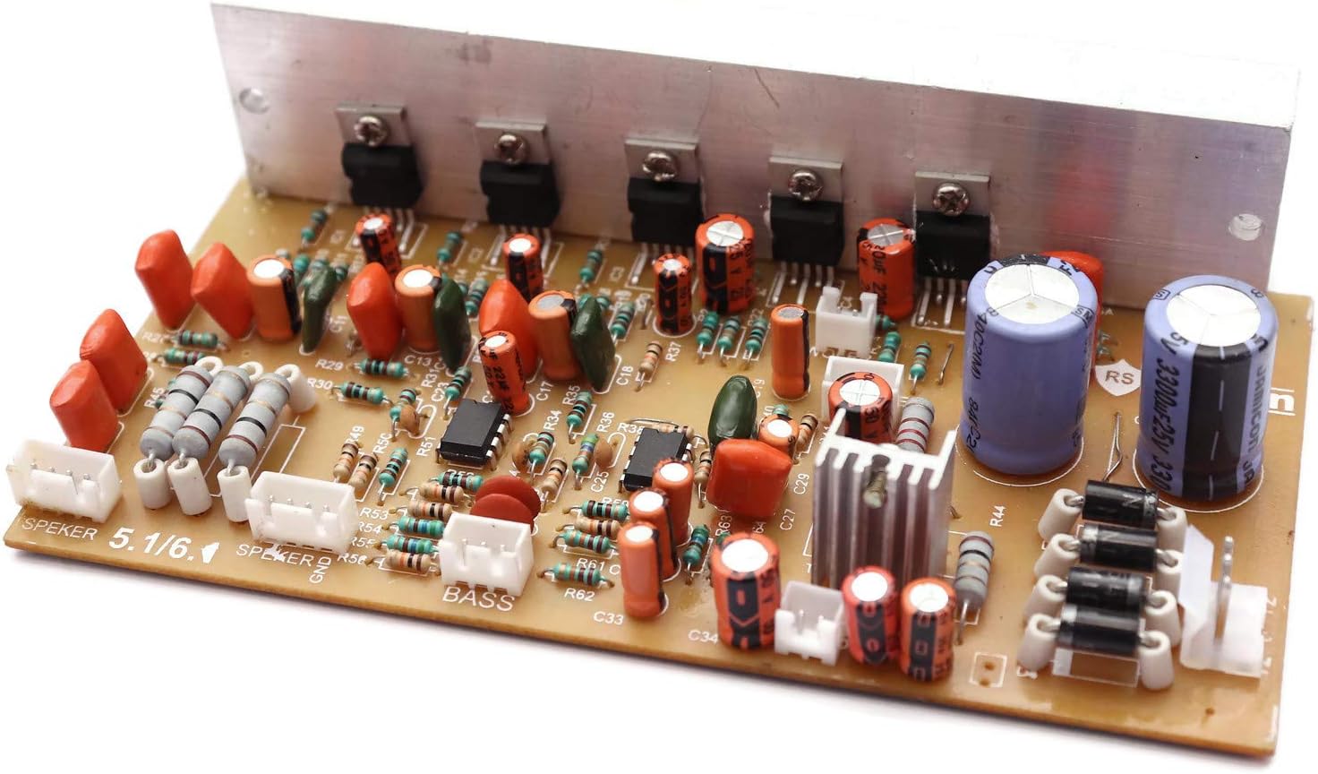 5.1-6.1 Stereo Home Theater Audio Amplifier Board Kit 150 Watt with Connector and Bass Boost Support and Electronic Components (Tda 2030)