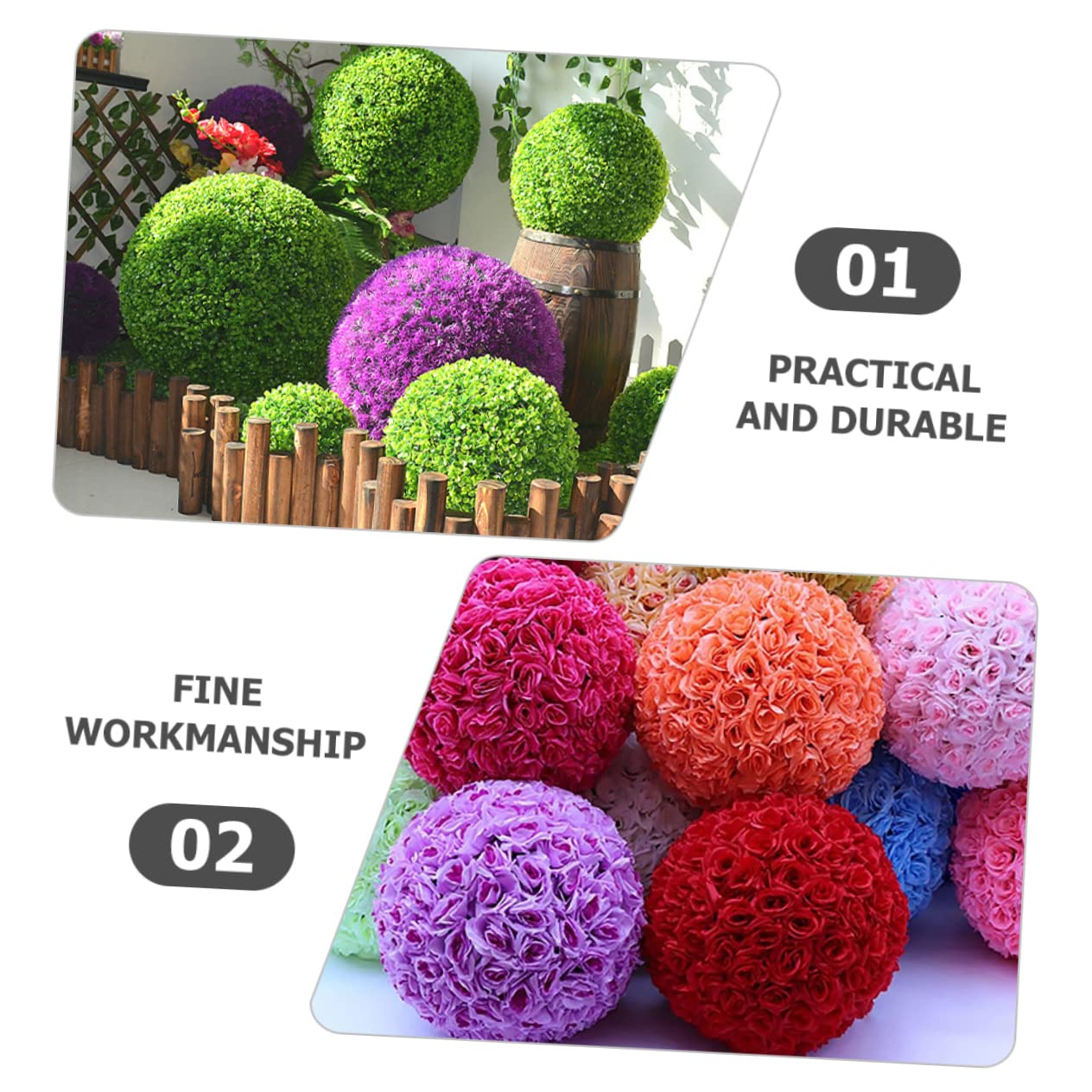 STOBAZA Flower Arrangement Ball Stand Liner 5pcs Artificial Grass Balls Rack Topiary Cage Frame Elegant Garden Decor