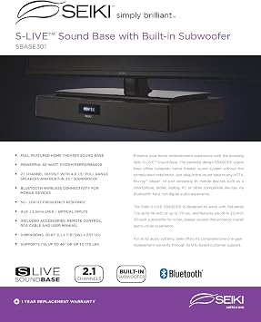 Seiki SBASE301 Sound Base (Black)