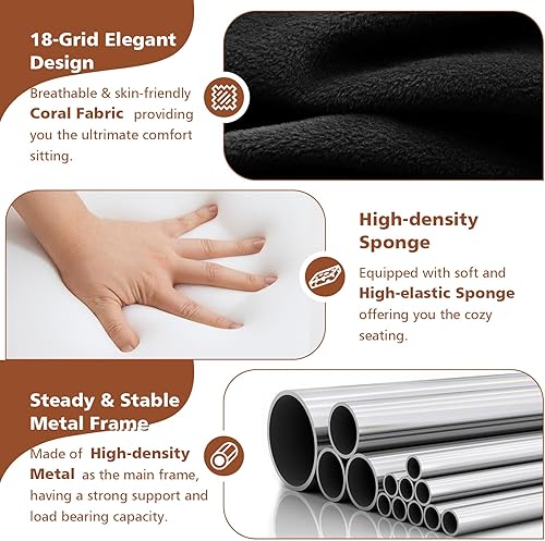 Miniatura 7 de Silla plegable de suelo acolchada de 14 posiciones con algodón transpirable y franela agradable a la piel para adultos y niños, ideal para leer