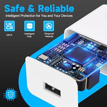 5V 2A 10W USB Wall Charger, Wall Plug AC Power Adapter, Compatible with Security Camera, Phone, Tablet and More USB Powered Devices-White