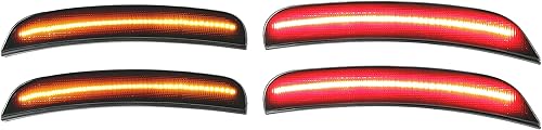Miniatura 7 de HECASA Luz de marcador lateral compatible con Dodge Charger 2015-2022, reflectores, faros delanteros y traseros, lente ahumada roja y amarilla de