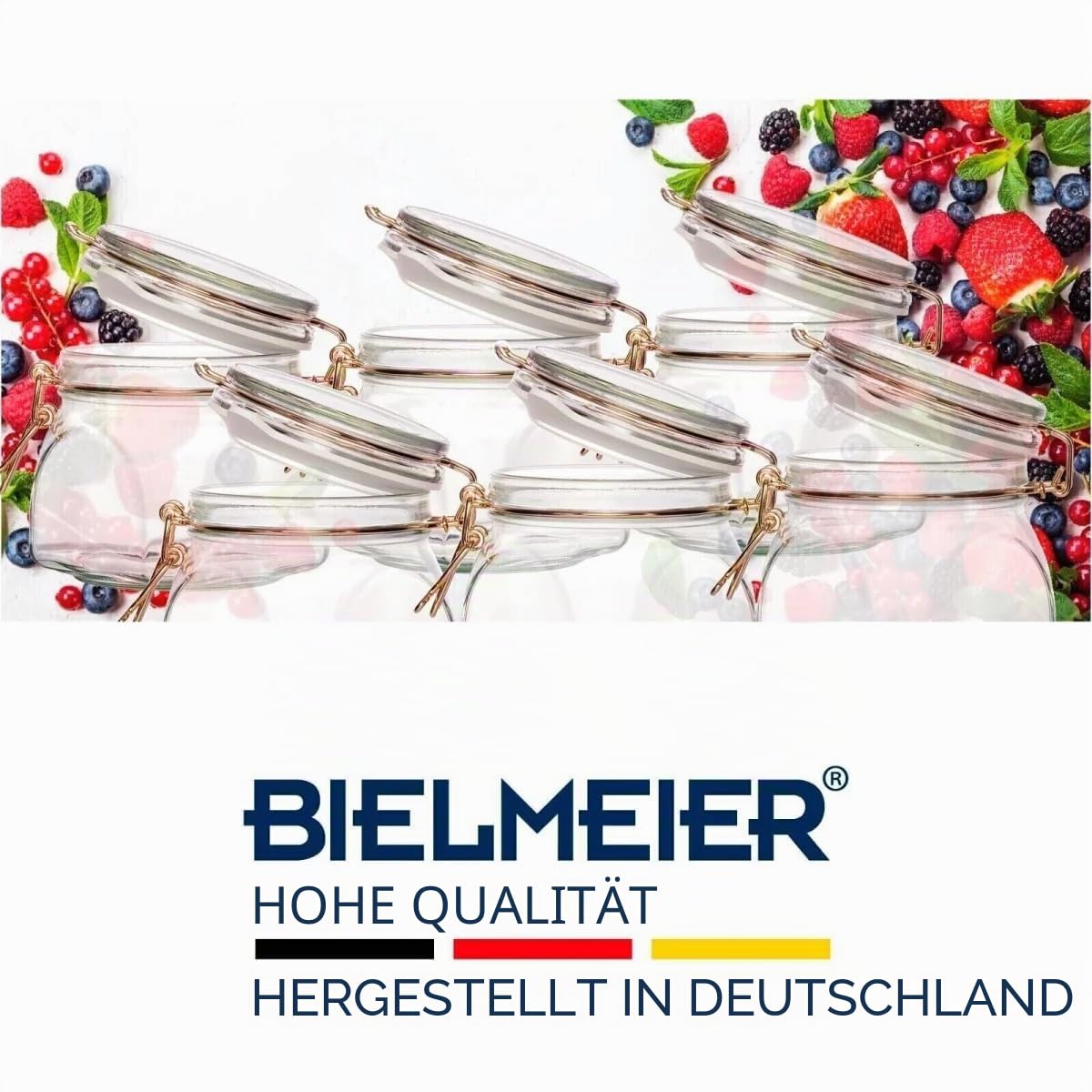 BIELMEIER Einkochautomat 9 L Emaille rot, Einkochtopf elektrisch 1000 W | ohne Auslaufhahn, Weckautomat zum Einkochen und Einwecken, kompakter Einmachtopf für Marmelade, Obst & Saft, Made in Germany