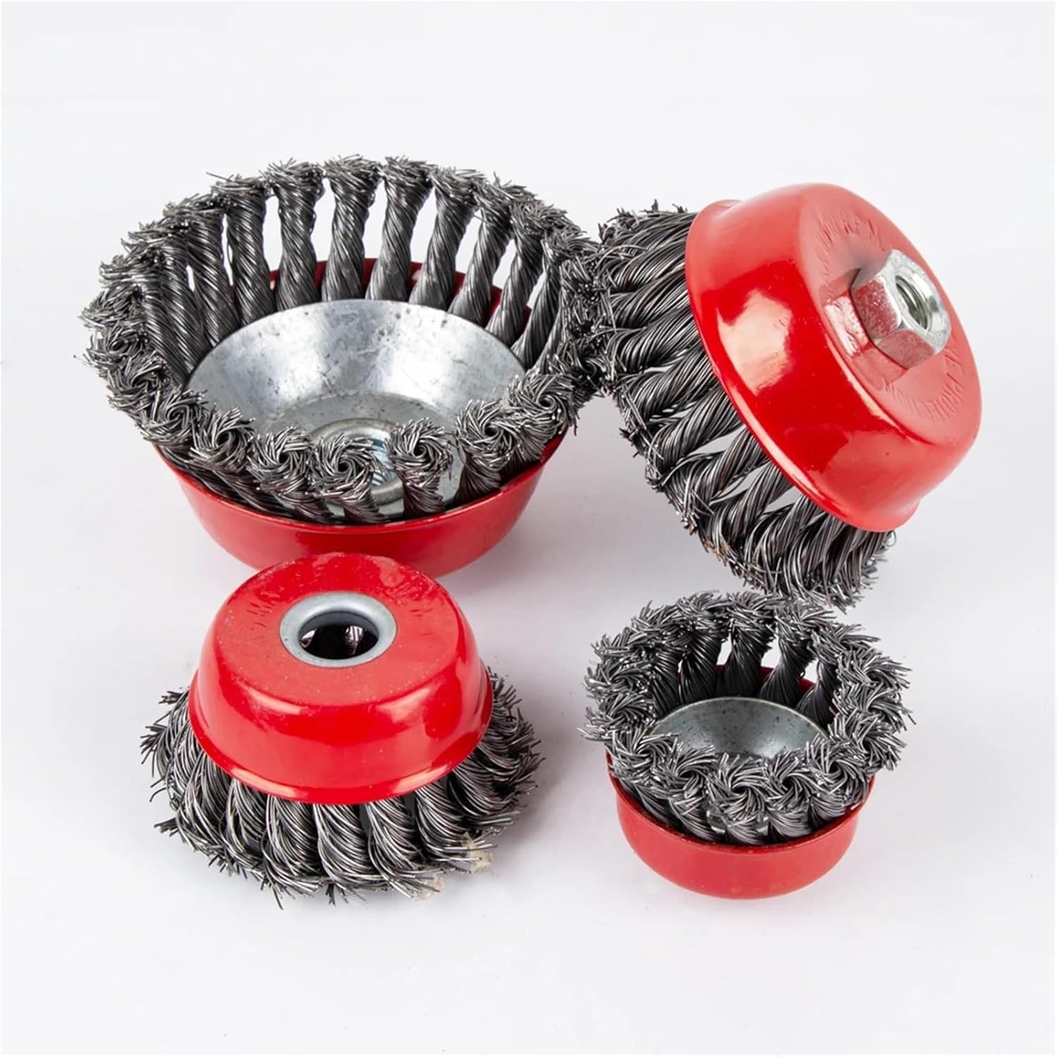 Twisted Steel Wire Wheel Quick Rust Clean Flat Cup Angle Grinder Brush Strong Paint Remove Rotary Twist Knot Deburring(Blue)