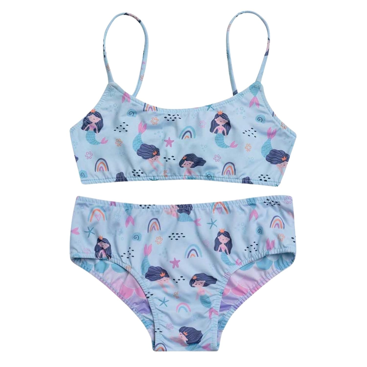 Biquini Infantil Praia Piscina Sereia Estampa Dupla UV 50+ She By Mash