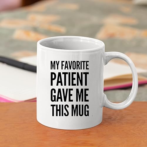 Miniatura 5 de Taza de cerámica con texto en inglés My Favorite Patient Gave Me This para el doctor de familia, regalo de agradecimiento para enfermera, doctorado,