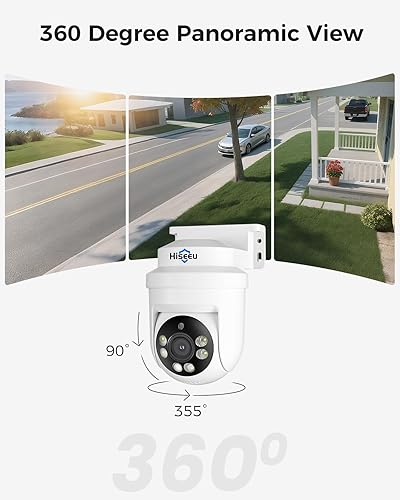 Miniatura 2 de Hiseeu Cámaras de seguridad domo HD-TVI PTZ de 5 MP con panorámica de 355, inclinación de 90, visión nocturna IR de 100 pies, cámara de seguridad