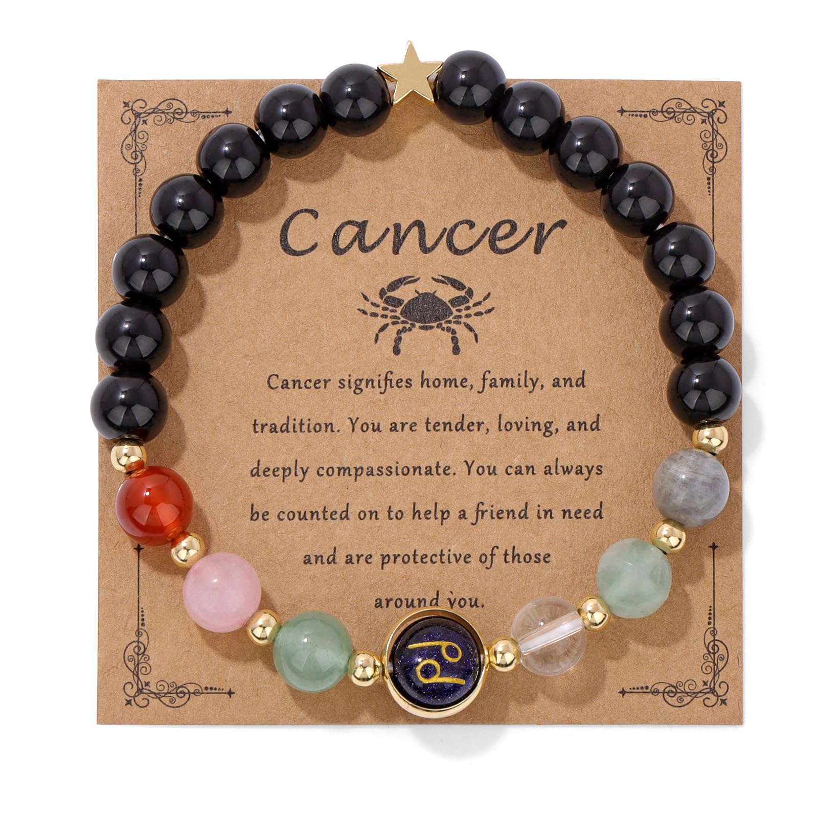 GolbalJewZodiac Bracelets for Women 12 Constellations Healing Crystal Stone Beads Bracelet Birthday Zodiac Gifts Horoscope Spiritual Bracelet
