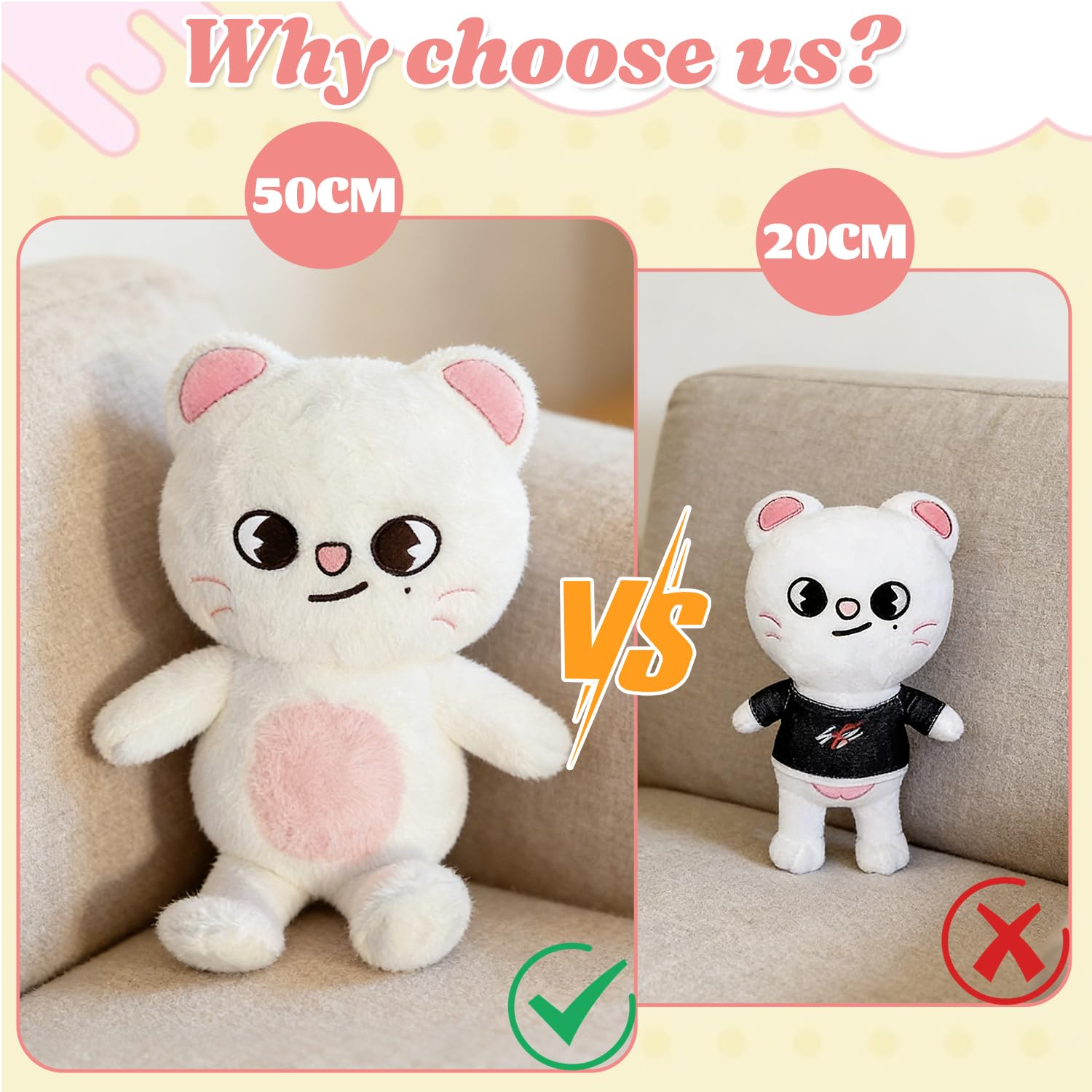 Stray kids Peluche, 50cm Stray Kids Skzoo Peluche, Skzoo Plush St-ray Ki-ds, Pe-luche Sk-zoo, Pelu-che Animali Sk-zoo, St-ray Cartoon Pelu-che, Regalo di Compleanno per Bambini e Fan (M4)