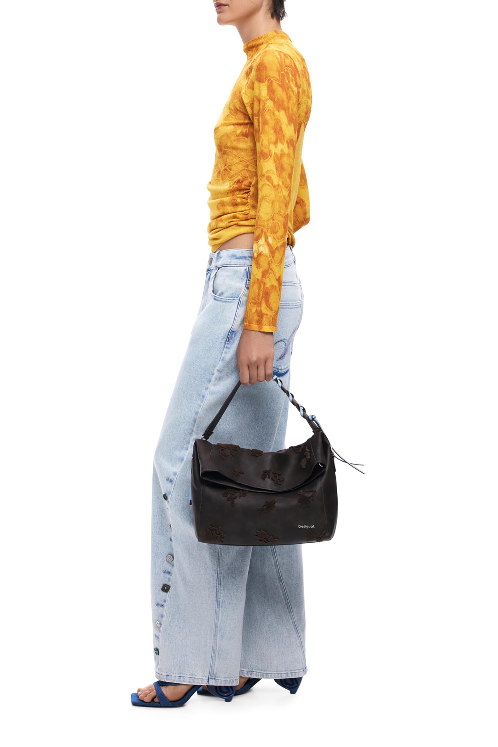 Desigual Torebka_Stencil, Handbag Women's, Brązowy brązowy