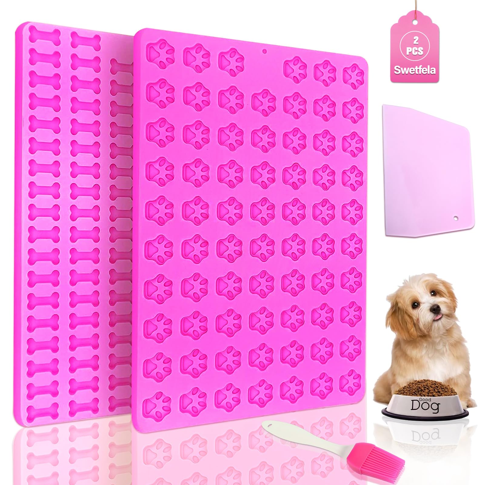 Stampini Per Biscotti Cani In Silicone - 2 Pezzi, Forma Zampa E Osso, Antiaderenti, Senza BPA - Foto 10