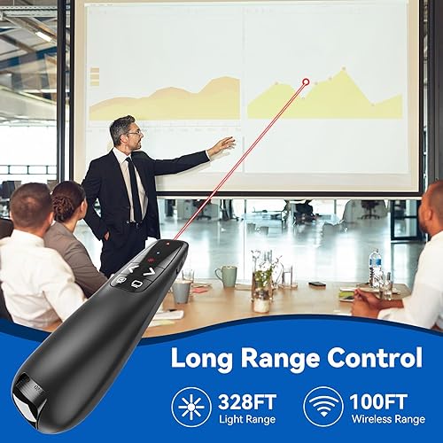 Miniatura 5 de Clicker de presentación para Powerpoint, control remoto inalámbrico para presentación, puntero láser Slide Advancer Clicker, PPTKeynoteGoogle