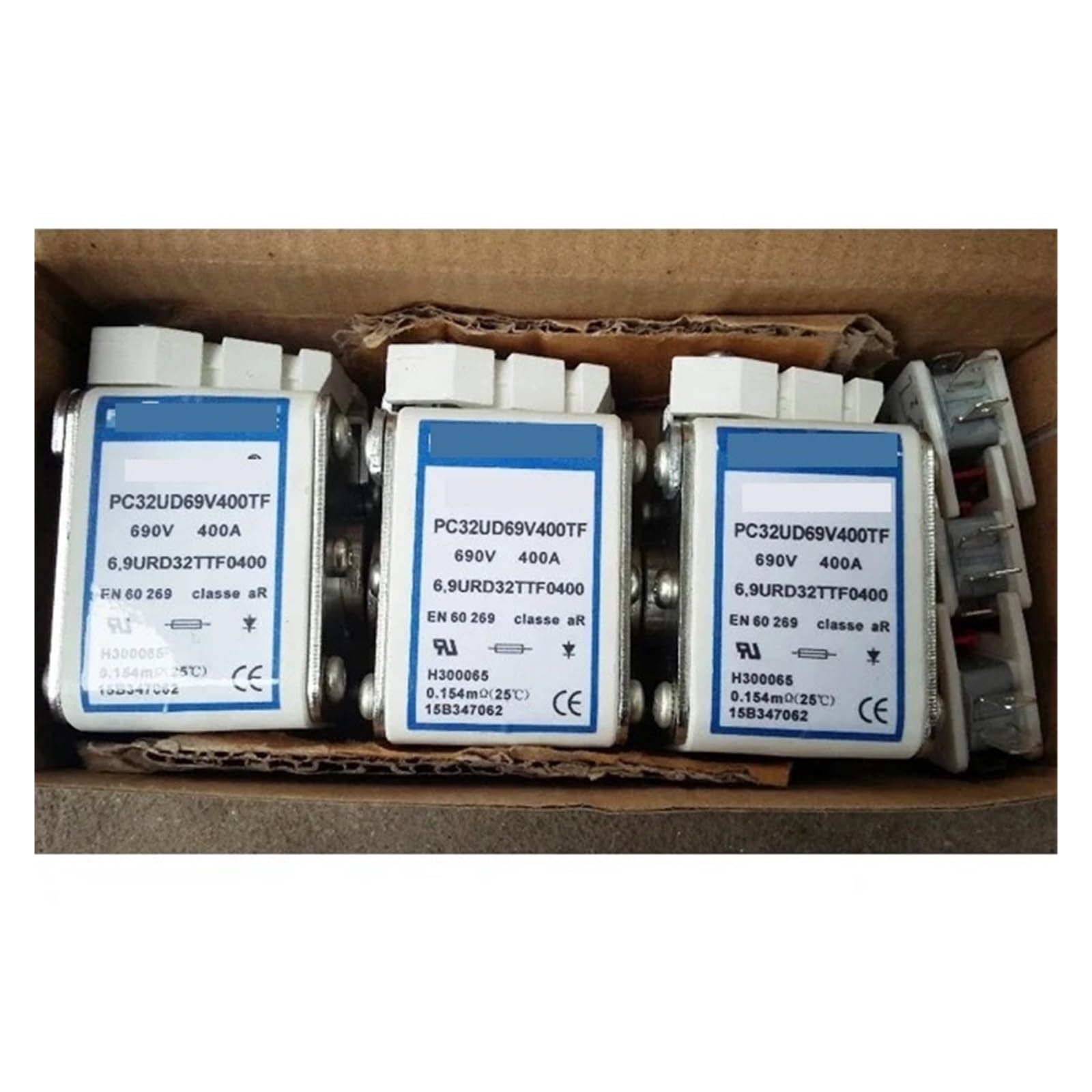 Composants de fusible découpé type PC32UD69V400TF H300065 de calibre 400A 690V pour sectionneur