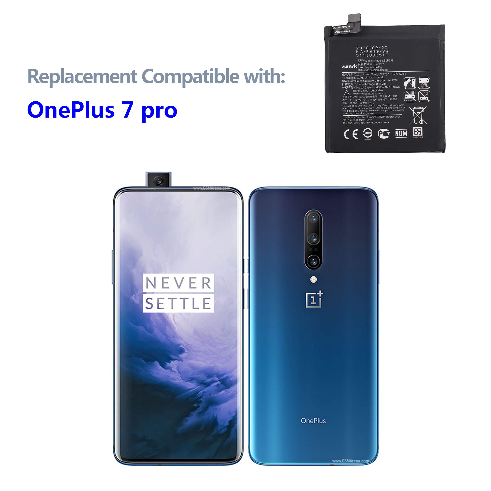 SWARK Battery BLP699 Compatible with OnePlus 7 pro with Tools