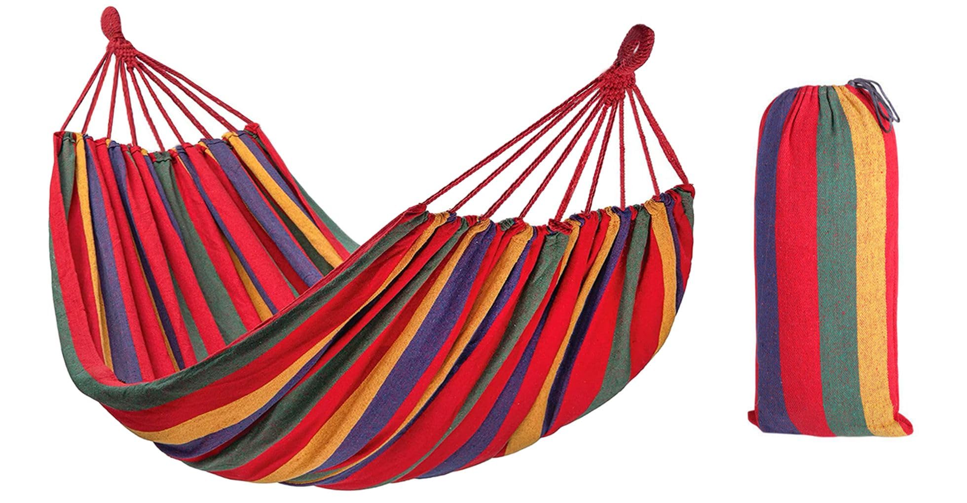 Rea - Tutumi 480143A Hamak 2 osobowy Czerwony, idealny do wypoczynku w ogordzie - 230X140X1CM