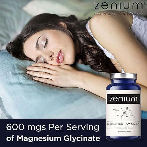 Miniatura 2 de Zenium - Glicinato de magnesio 600 mg por porción, 120 cápsulas  Alivia el estrés, la tensión, la preocupación, el nerviosismo y la irritabilidad