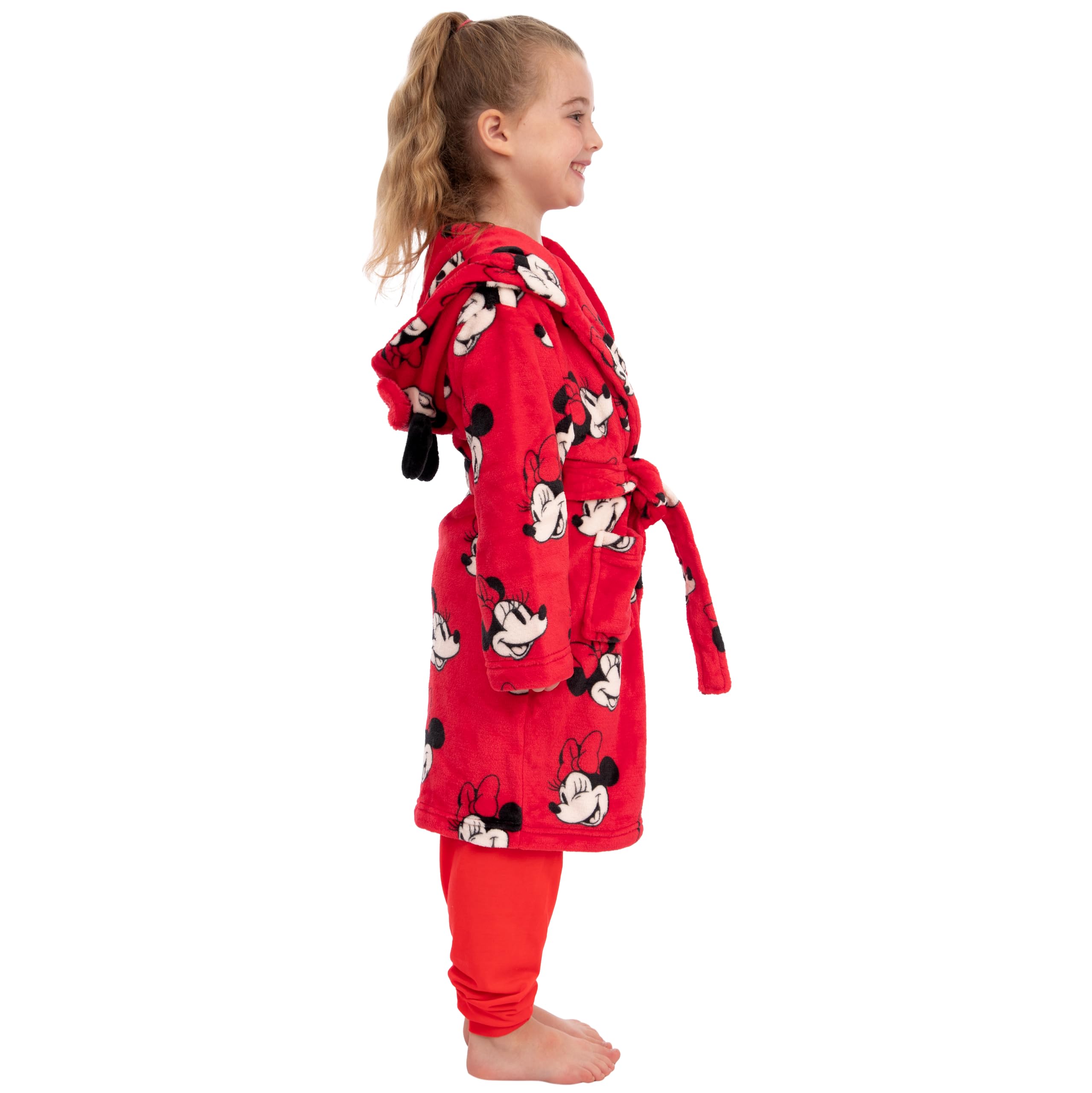 Disney Albornoz Niña Minnie Mouse, Bata Niña Con Orejas 3D, Batin Chica Polar