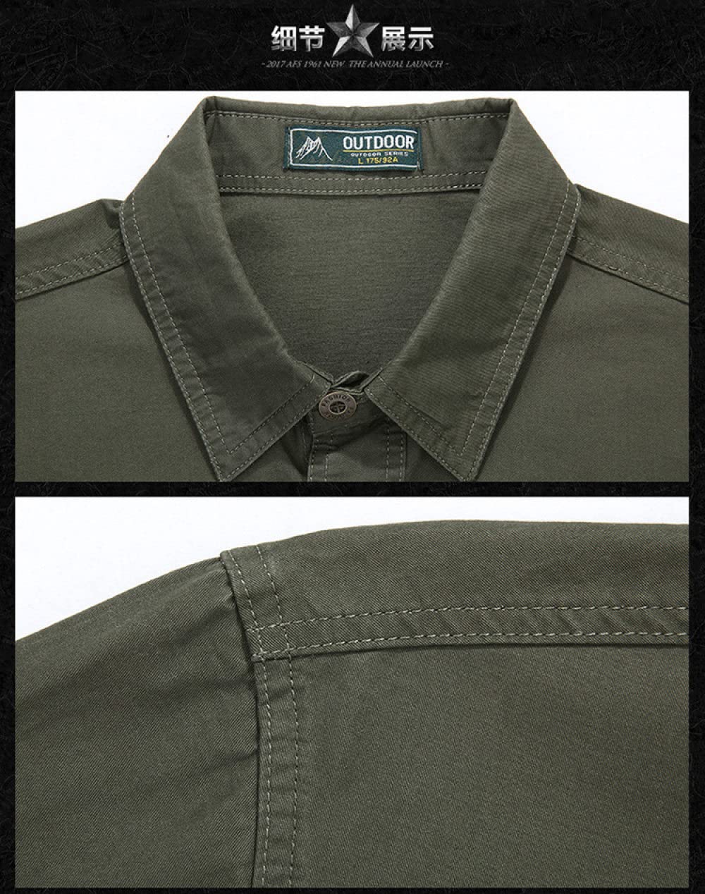 HGJH Herren Flanellhemd, Herren-Langarmhemd Thermo Große Größe Tooling Retro-Schwarzhemd Button-Down-Baumwollholzfäller-Bequemhemd Lässiges Arbeitshemd Für Männer Und Jungen