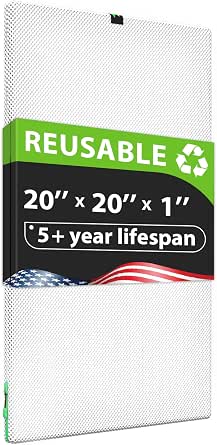 Reair 20x20x1 Air Filter, Washable and Reusable MERV 8 HVAC Filter