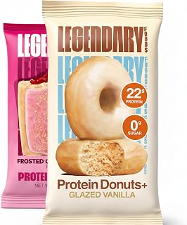 Legendary Foods High Protein Snack Bundle: Glazed Vanilla Donut (22g Protein, 0g Sugar) & Frosted Cherry Crumble Pastry- Low Carb, Keto Friendly, Delicious On The Go Treats