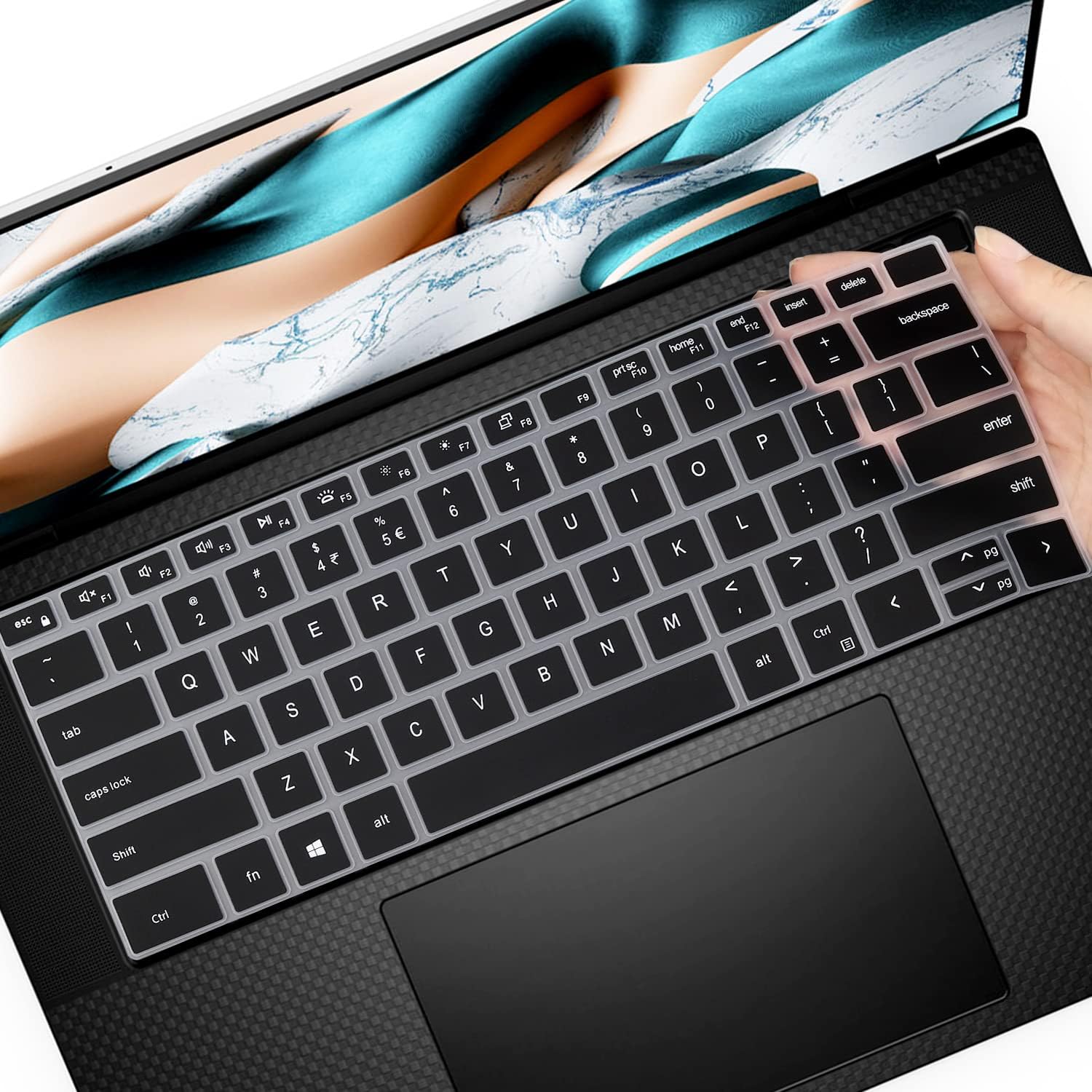 MUBUY-GOL Keyboard Cover for 2023 2022 2021 Dell XPS 15 9500 9510 9520 9530 15.6 Inch & XPS 17 9720 9700 9710 9730 17 Inch & DELL Precision 5770 5570 5760 5560 15.6" 17.3" Laptop US Layout (Black)