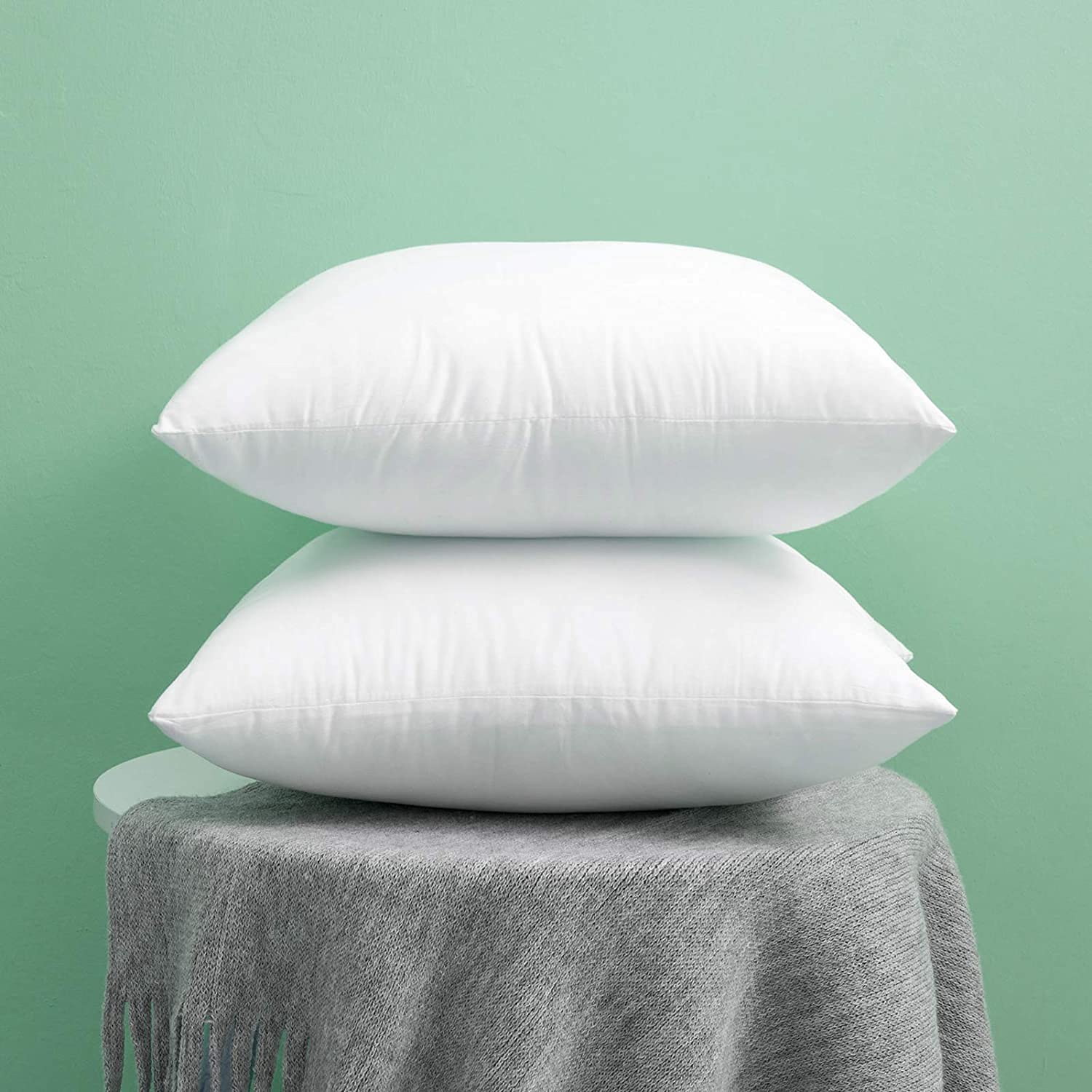 HFI UrbanArts Virgin Fiber Cushion Fillers – Pack of 2 Pcs | 16 x 16 Inches | White | Cushion, Cushions for Sofa, Cushion Pillow, Sofa Pillow, Cushions for Bed