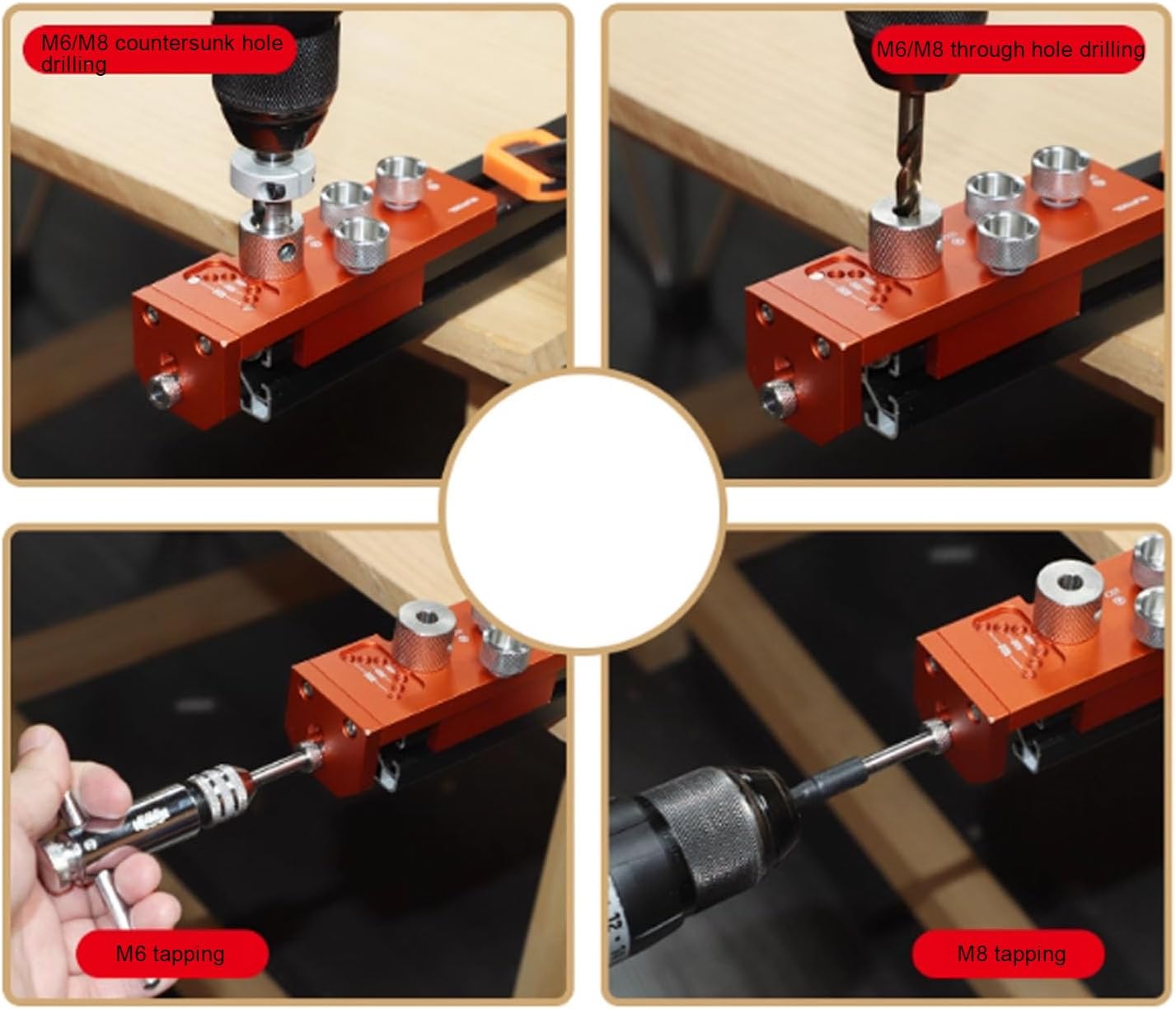 aqxreight Aluminum Profile Drill Punch Locator for 20 30 40 Series Drilling Jig Punching Auxiliary Tool with Storage Bag