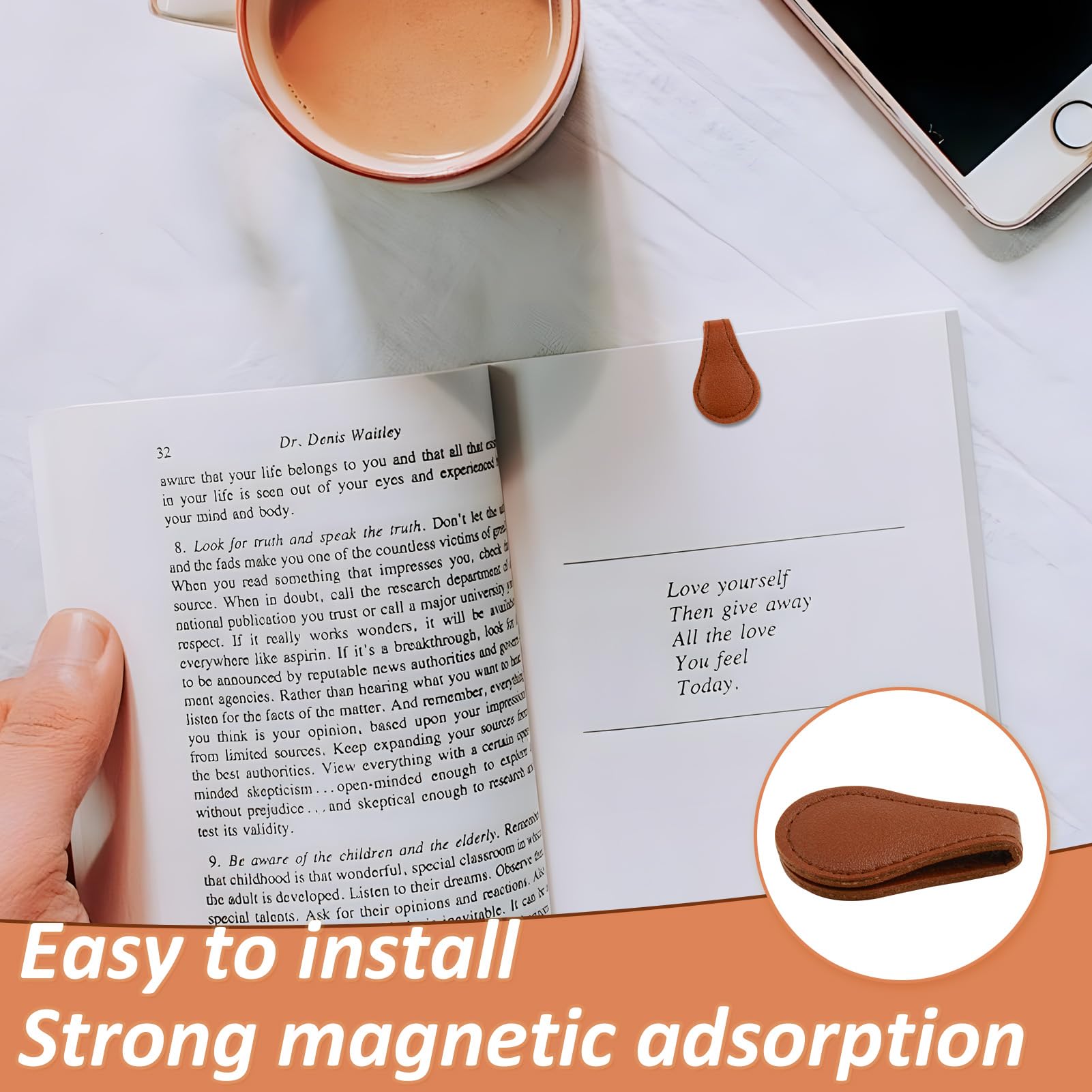 Set Da 4 Segnalibri Magnetici In Pelle Con Portapenne, Chiusura Magnetica Forte, Forma A Cuore, Regalo Per Lettori E Studenti, 4 Colori