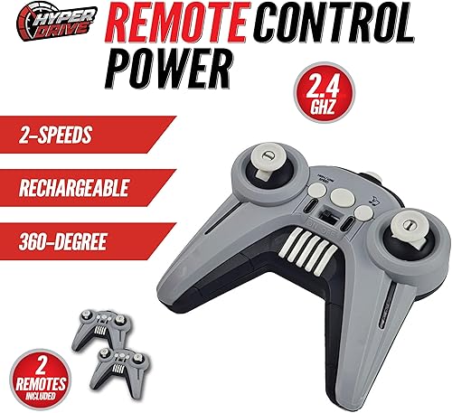 Miniatura 4 de Hyper Drive - Juego de carreras de autos a control remoto - Coches RC de 2.4 GHz con acción de choque, luces, sonidos y batería recargable, juguete