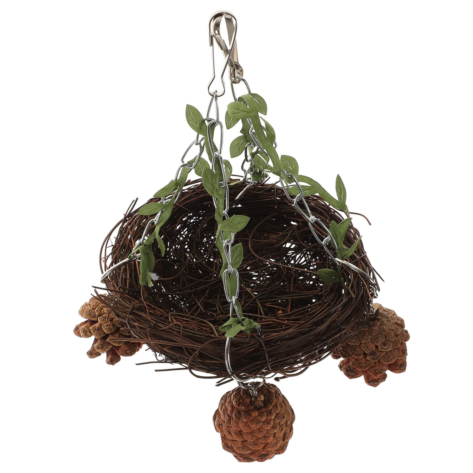 BESPORTBLE 4pezzi Nido Sospeso Rattan per Pappagalli e Uccelli Giochi per Uccelli Accessorio per Allenamento e Divertimento Resistente e Duraturo Atmosfera Calda e Accogliente Adatto