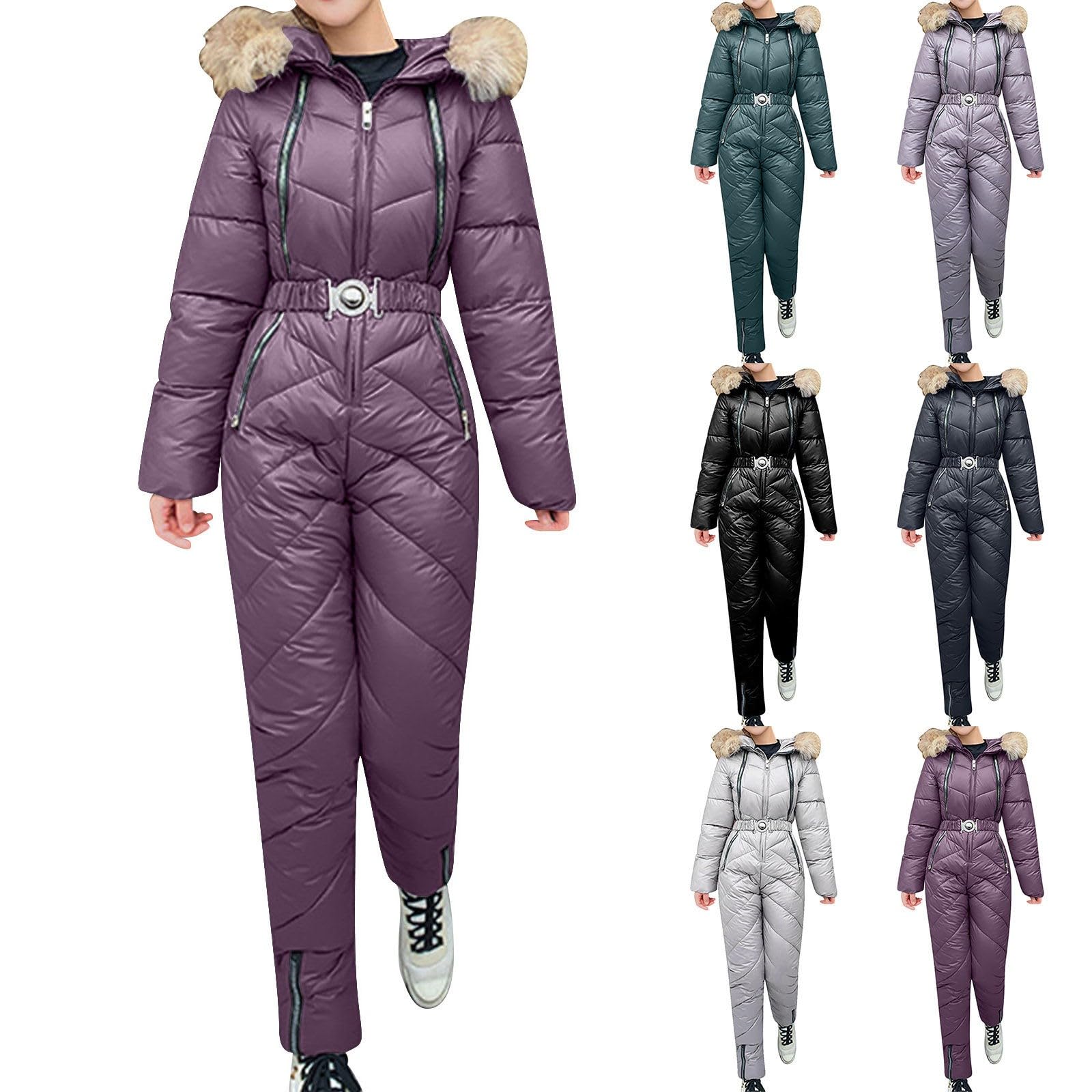 Tuta da neve da donna bianca: tuta da sci monopezzo neve sci sci tuta invernale calda tuta da sci tuta da sci outdoor antivento tuta da sci tuta da sci con cappuccio giacca da neve