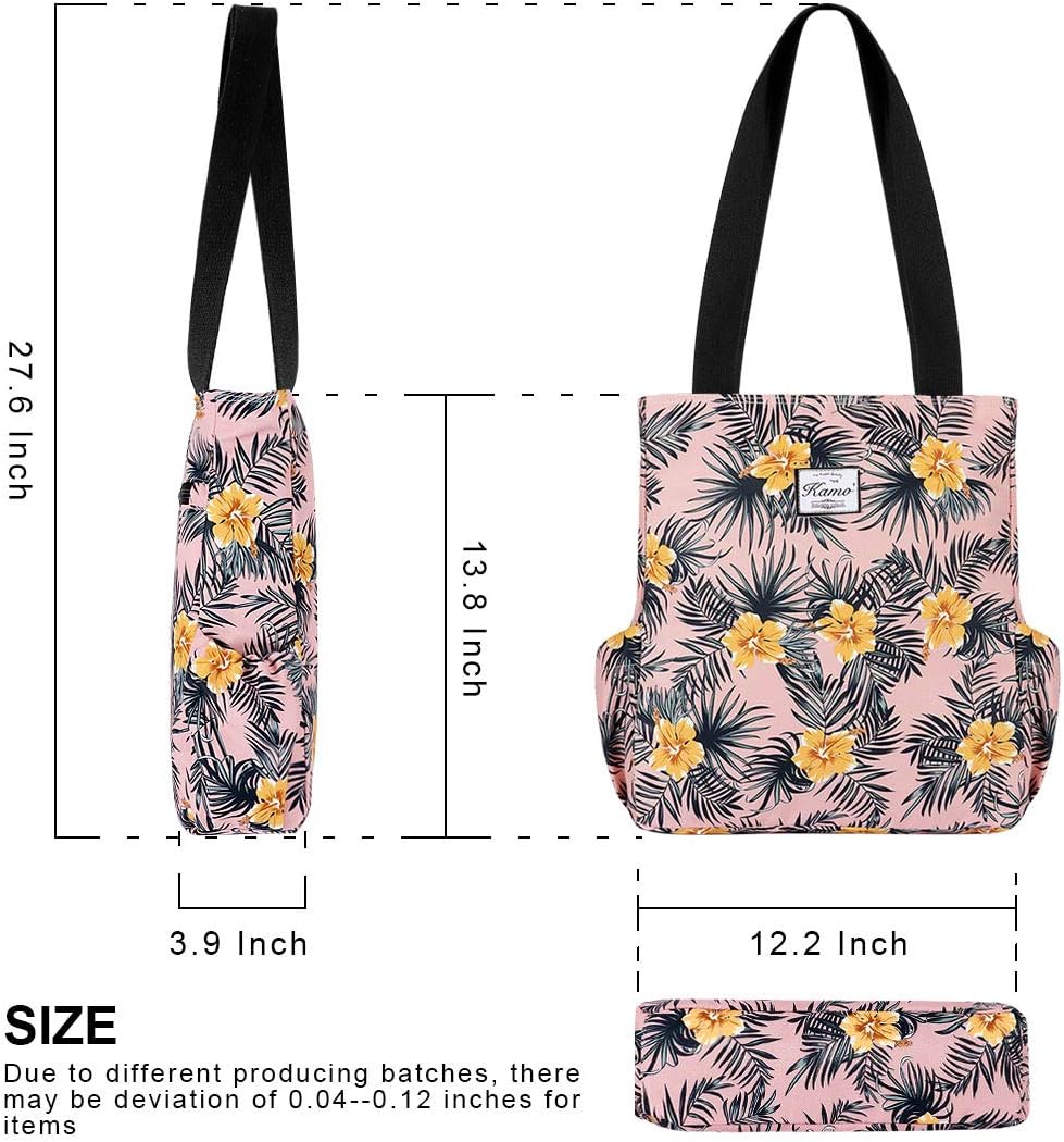 KAMO Floral Tote Bag - Waterproof Lightweight Handbags Travel Shoulder Bag for Hiking Yoga Gym Swimming Travel Beach image 3