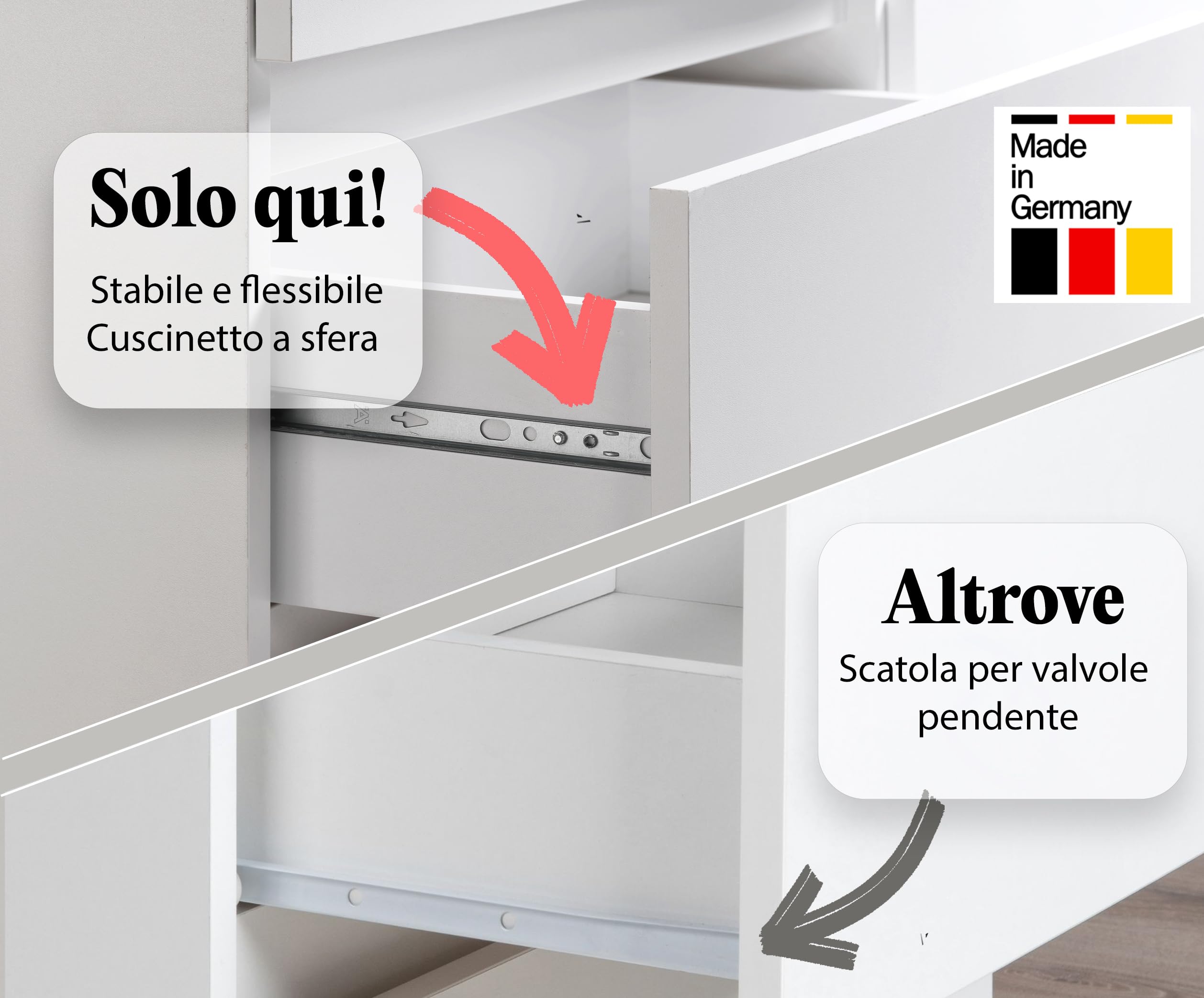 Cassettiera larga 100 cm con 6 cassetti cassettiera bianca cassettiera in legno cassettiera alta camera da letto soggiorno corridoio ufficio organizzatore larghezza 100 cm altezza 78 cm