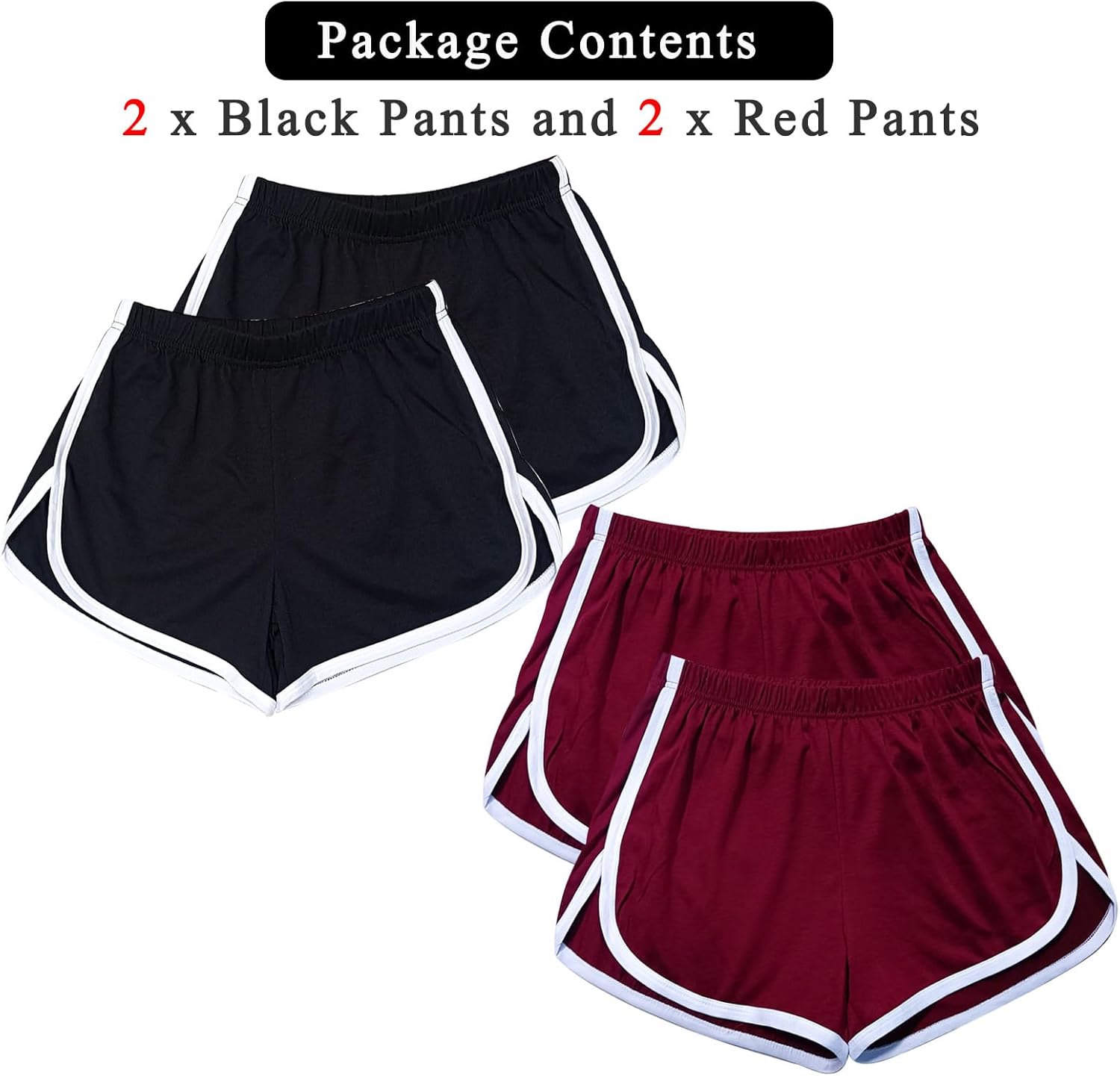 Cameway 4 Pack Women's Cotton Yoga Dance Short Pants Summer Athletic Cycling Hiking Sports Shorts - Image 8