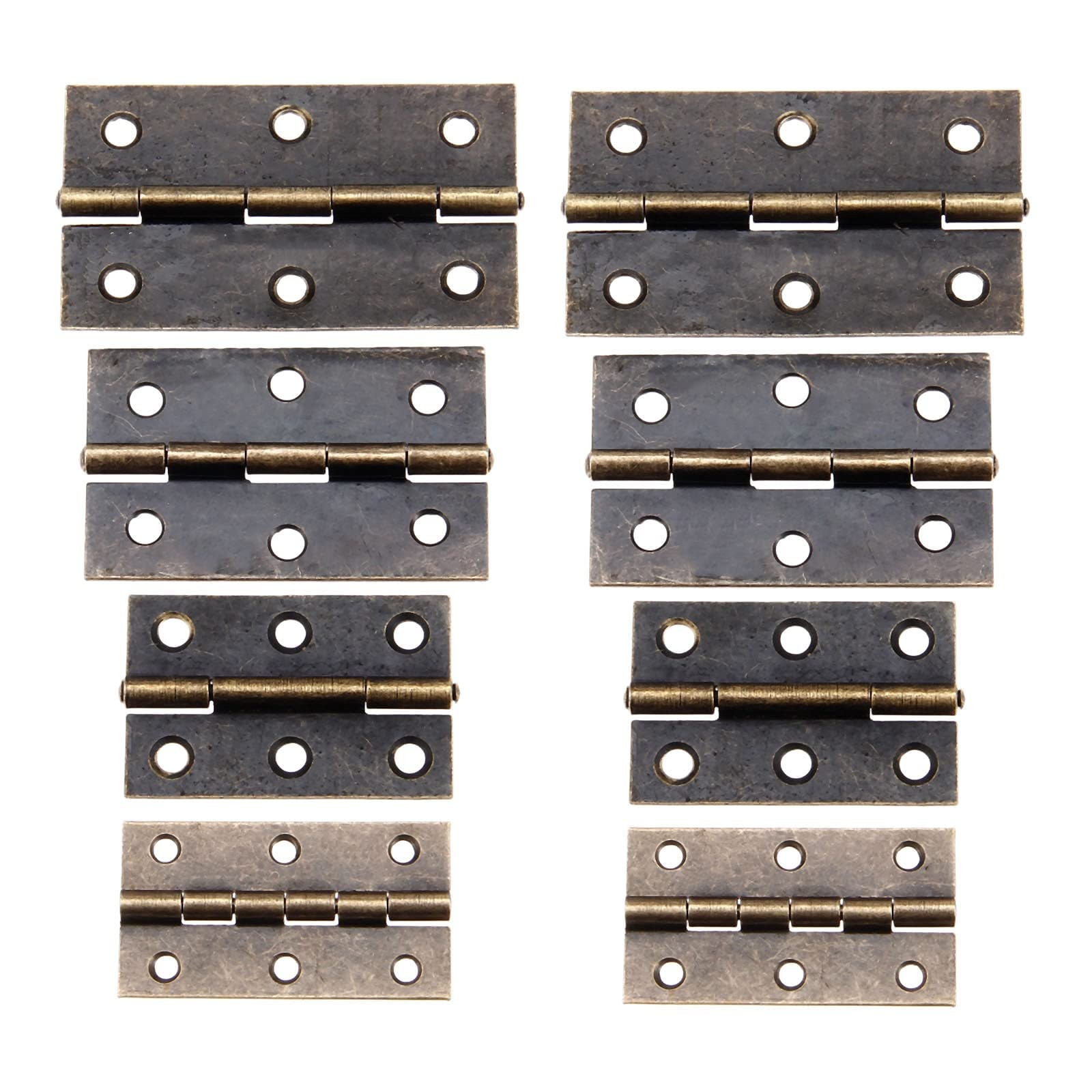 Nvsfzgiyg A 50X29m Hinge, Cabinet Door Luggage Furniture Jewelry Wood Boxes 6 Holes V-Intage Decoration With Screw(A 50X29m)