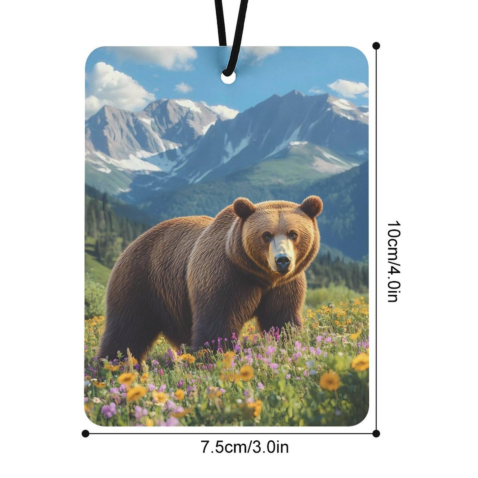 Wild-flower Bear Car Air Freshener Hanging Aromatherapy Tablets for Car Accessories Square