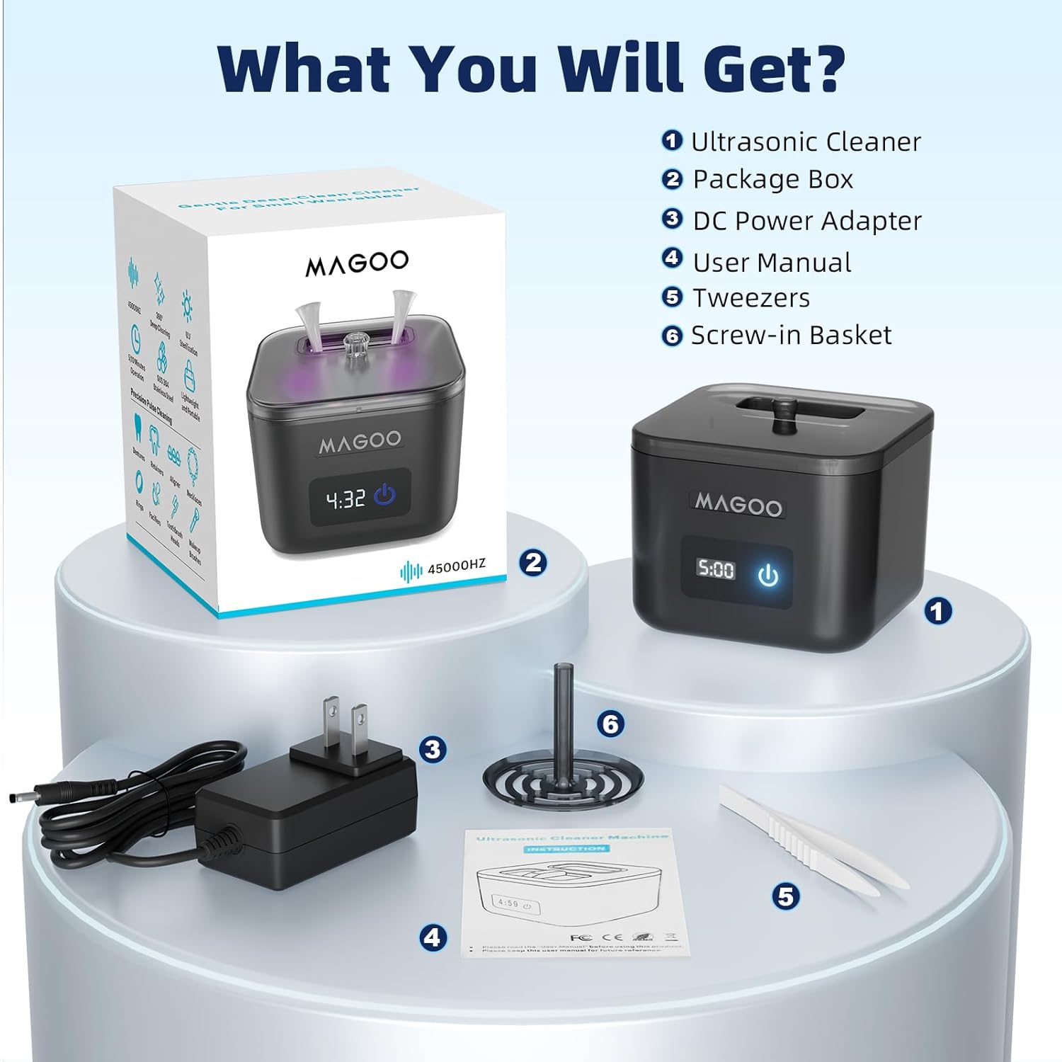 Ultrasonic Retainer Cleaner Machine, Denture Cleaner, All-in-One Dental & Jewelry Cleaner for Aligners, Night Guards, Dentures, Braces, Mouth Guards, Toothbrush Heads, 45kHz, 200ML, Dual Modes - Image 8