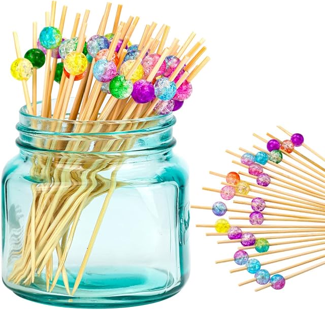 Cocktail Picks Swizzle Sticks Bamboo Skewers for Toothpicks Party Supplies Finger Food Fruits Sandwich Barbeque Snacks etc 12CM 100PCS