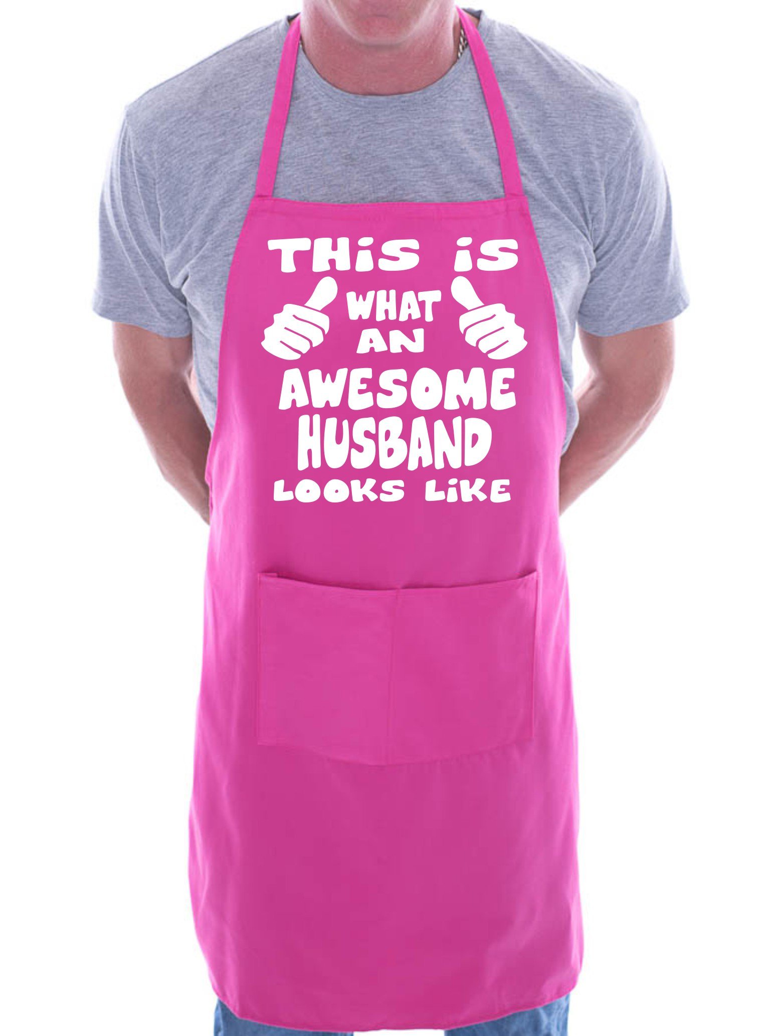 Print4u Men's Pink This Is What Awesome Husband Bbq Cooking Funny Novelty Apron