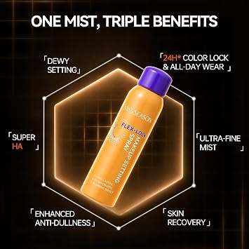 Flex-Lock Makeup Setting Spray: 3S Fast-Setting Microfine Mist