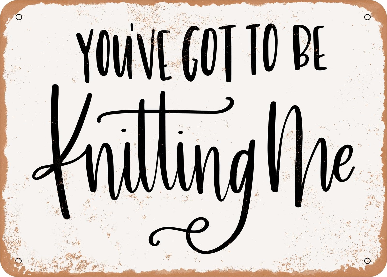 Miaomansenstore Metal Sign - Knitting Me - Vintage Look Sign Home Decor