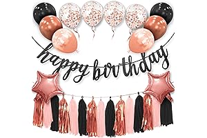 Happy New Year Decorations 2023 Rose Gold and Black