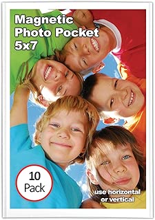 Magtech Magnetic Photo Pocket Picture Frame, White, Holds 5 x 7 Inches Photos, 10 Pack (15710) - coolthings.us