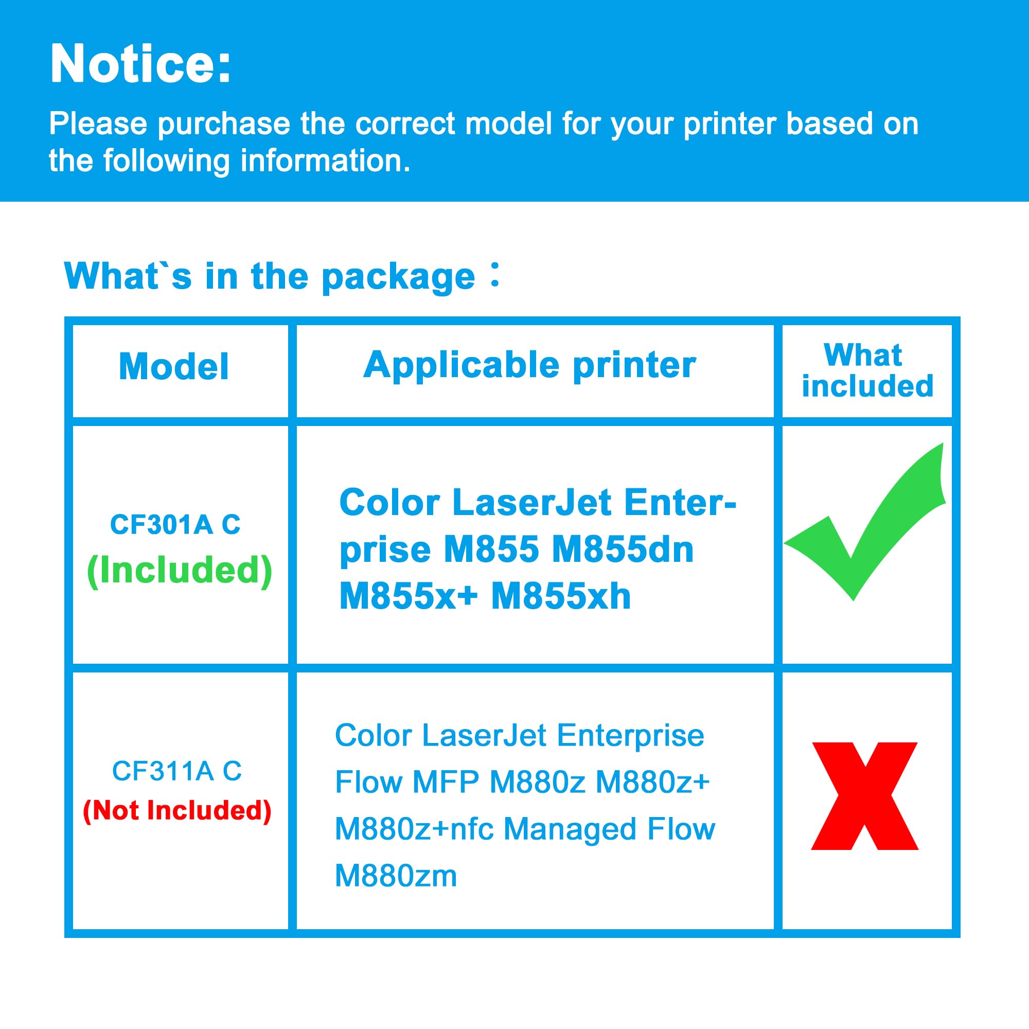 LCL CF301A Cyjan kaseta z tonerem kompatybilna z HP 827A CF301A Zamiennik do HP Color LaserJet Enterprise Flow MFP M880z M880z+ M880z+NFC Managed Flow M880zm (1 szt.)