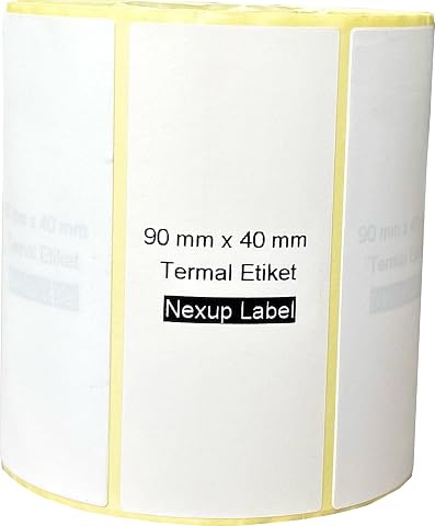 90x40 mm Termal Etiket, Barkod/Adres/Kargo Termal Etiketleri, Zebra ve Diğer Yazıcılarla Uyumlu