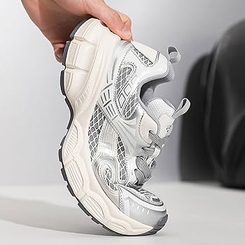 Amazon.com: ZFBBD Women's Silver Fashion Sneakers - Chunky